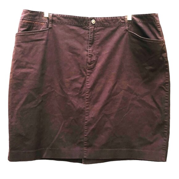 Lauren Ralph Lauren Dresses & Skirts - Lauren Ralph Lauren Womens Plus Size Brown Cotton Twill Short Skirt Size 22W